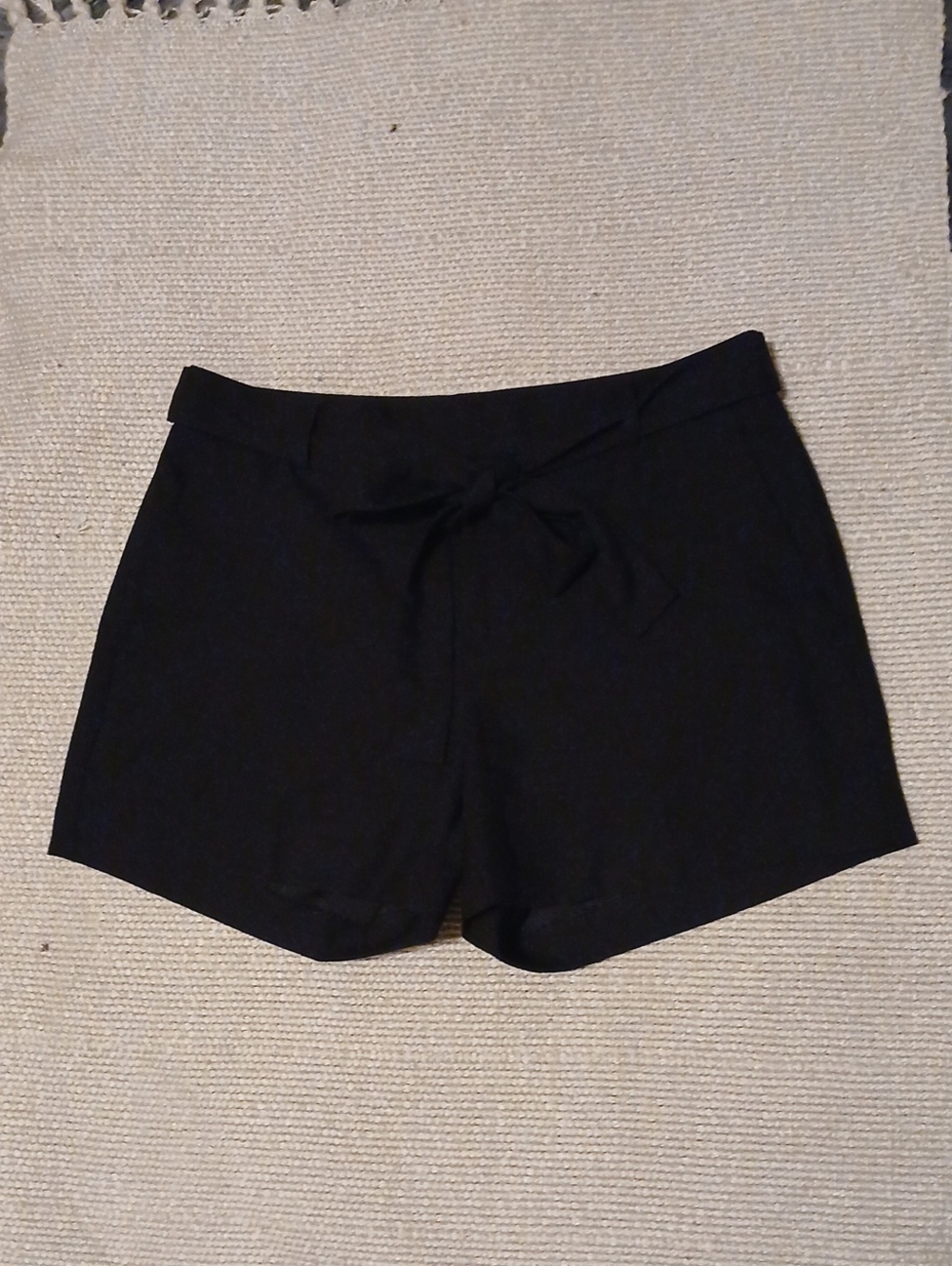 High-Waist Tie-Front Black Women's Shorts